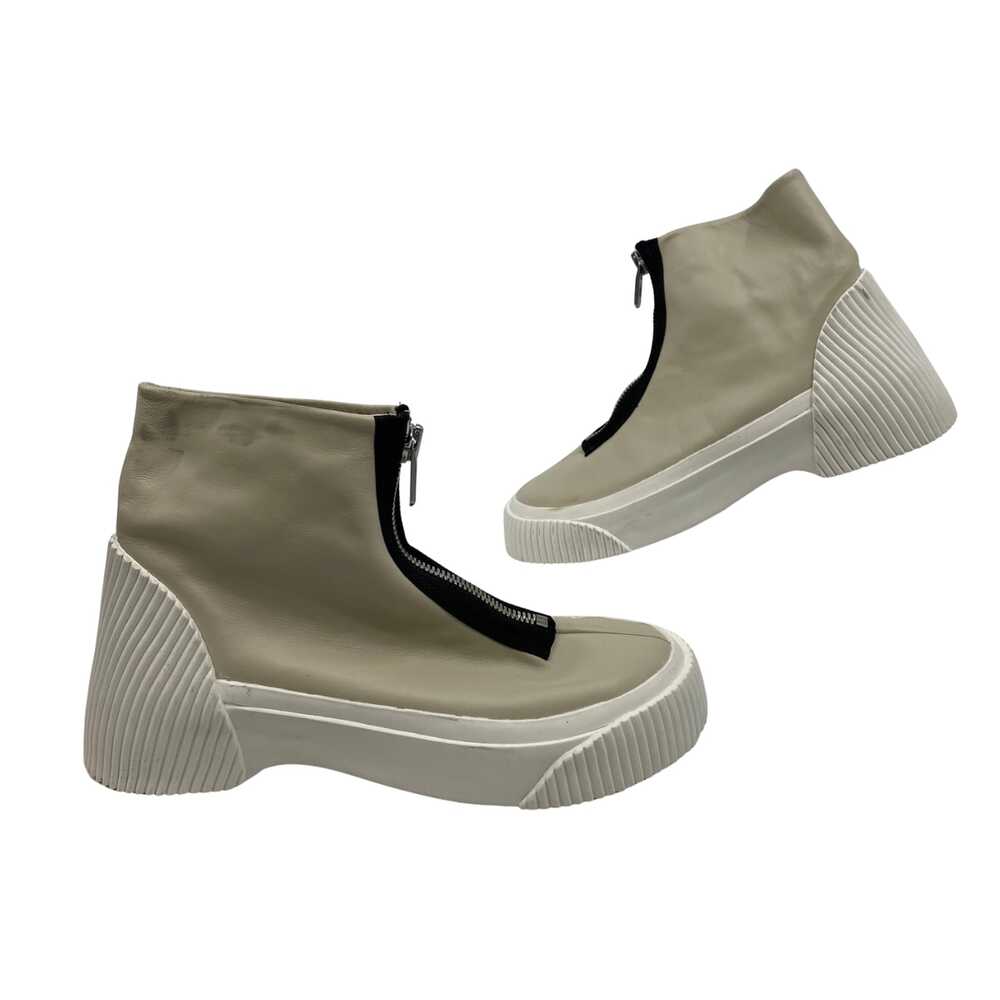 3.1 Phillip Lim Beige White Ankle Boots Zipper | Womens 40EU